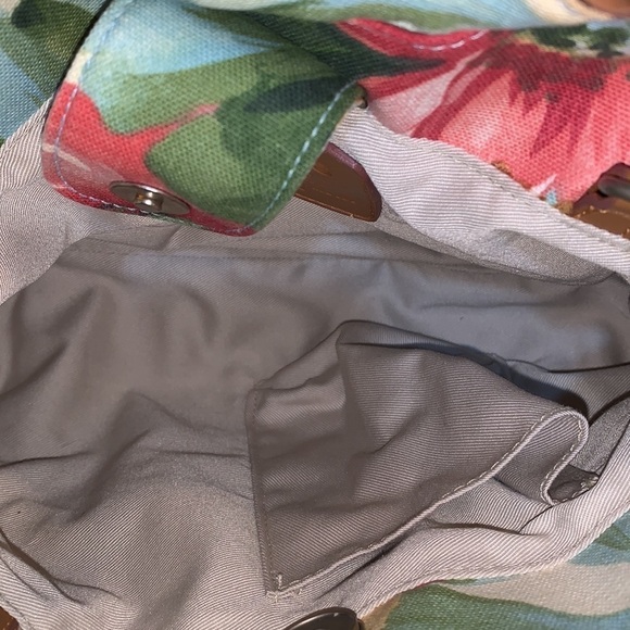 Floral Fossil Handbag with Bamboo Handle & Leather Crossbody Strap - Picture 5 of 7